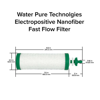 Stainless Steel Gravity Countertop Nano Fiber Water Filter