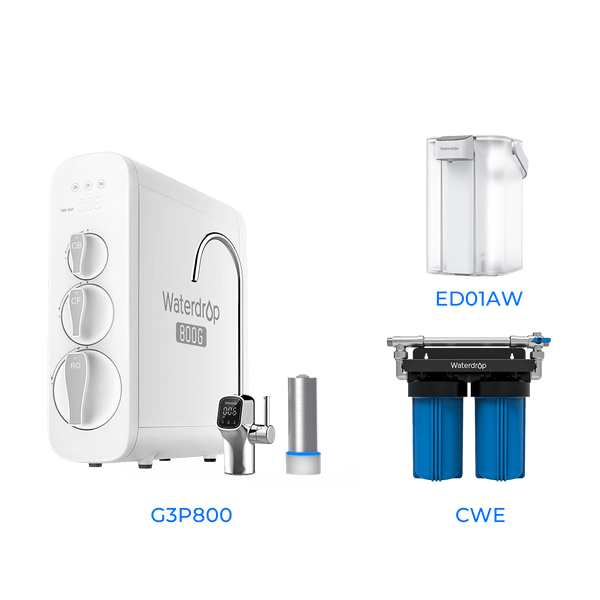 Tankless RO System with UV Sterilizer - Waterdrop G3P800 Bundles