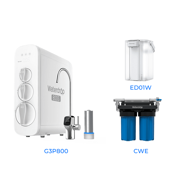 Tankless RO System with UV Sterilizer - Waterdrop G3P800 Bundles