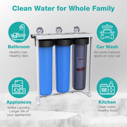 SimPure 3 Stage Whole House Water Filter for Well Water